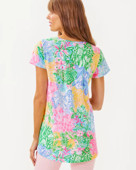 Lilly Pultizer Etta Sccop Neck Shirt - Size Large