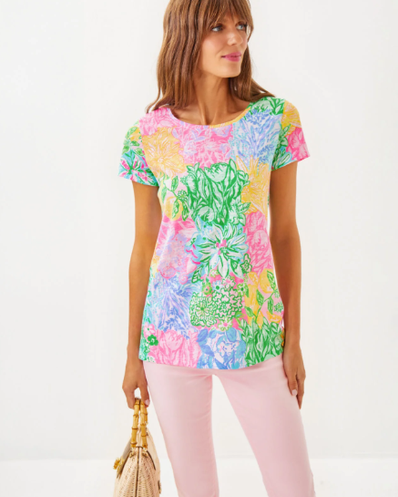 Lilly Pultizer Etta Sccop Neck Shirt - Size Large
